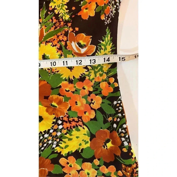 Vintage Women’s Medium Floral Fit & Flare Mini Dress Pleated Back Zipper handmad - Picture 9 of 12